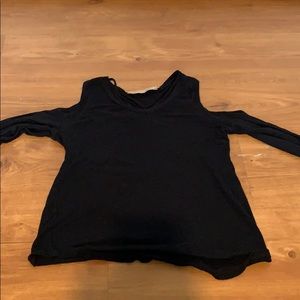 shoulder cut out long sleeve top